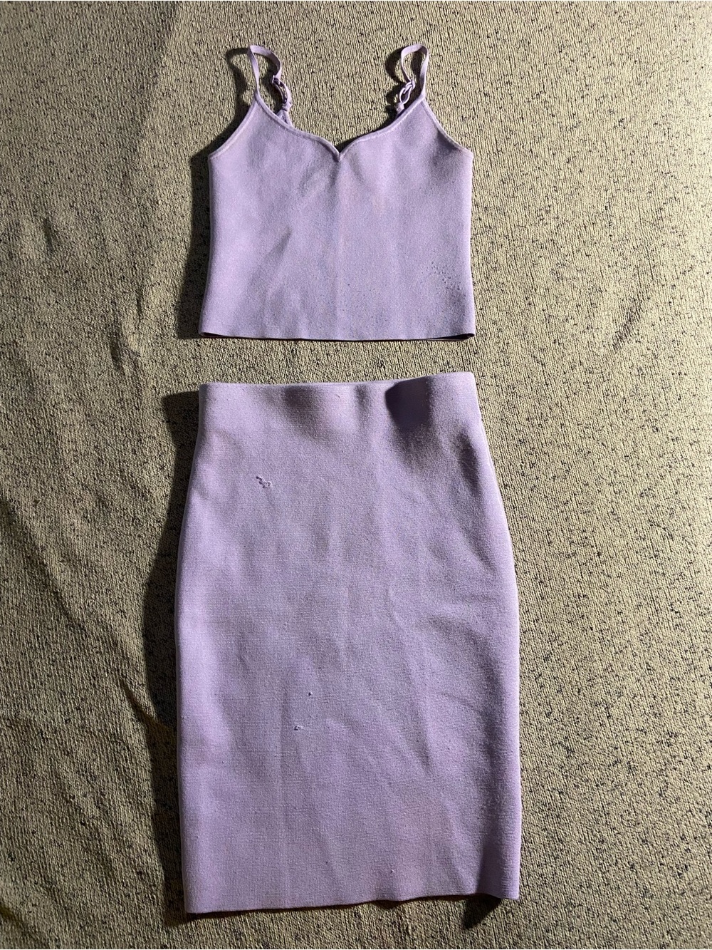 Express Lilac Two-Piece Pencil Skirt Set